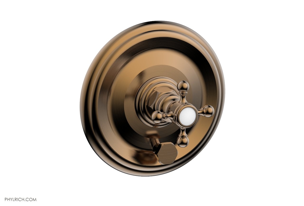 HEX TRADITIONAL Pressure Balance Shower Plate with Diverter and Handle Trim Set 4-095