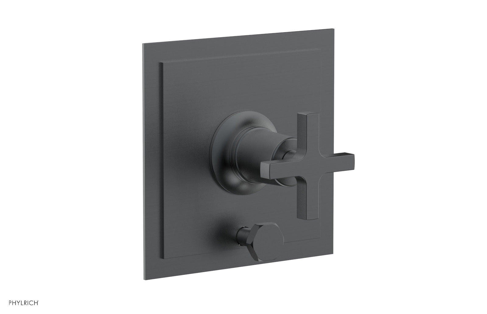 HEX MODERN Pressure Balance Shower Plate with Diverter and Handle Trim Set - Cross Handle 4-101