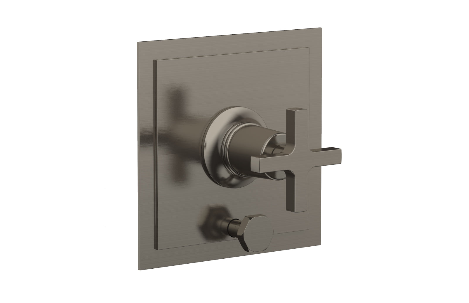 HEX MODERN Pressure Balance Shower Plate with Diverter and Handle Trim Set - Cross Handle 4-101