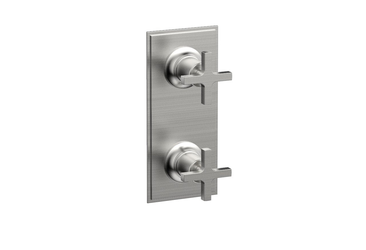 HEX MODERN Cross Handle Pair Trim Set for Thermostatic Control with Volume Control or Diverter 4-105