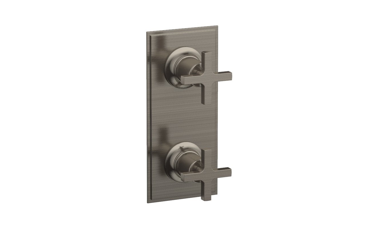 HEX MODERN Cross Handle Pair Trim Set for Thermostatic Control with Volume Control or Diverter 4-105