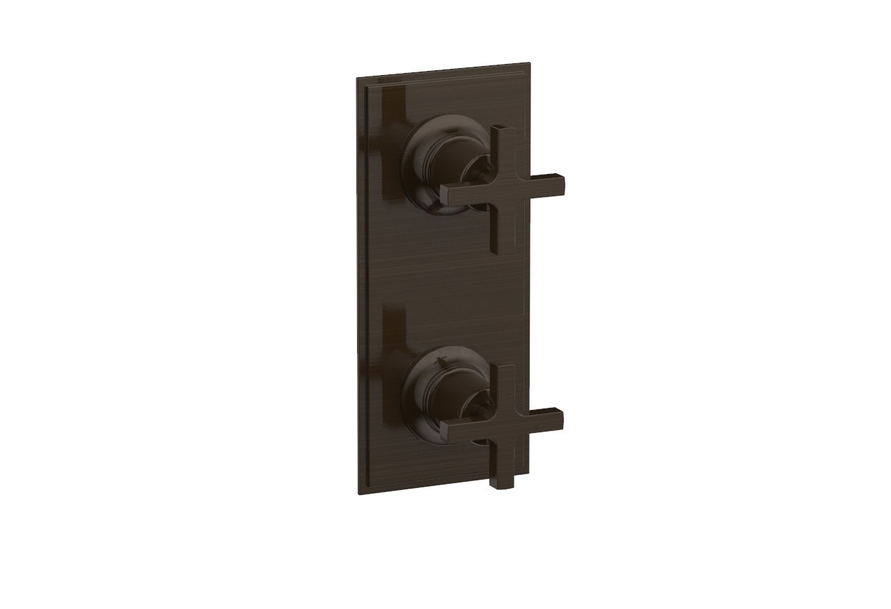HEX MODERN Cross Handle Pair Trim Set for Thermostatic Control with Volume Control or Diverter 4-105