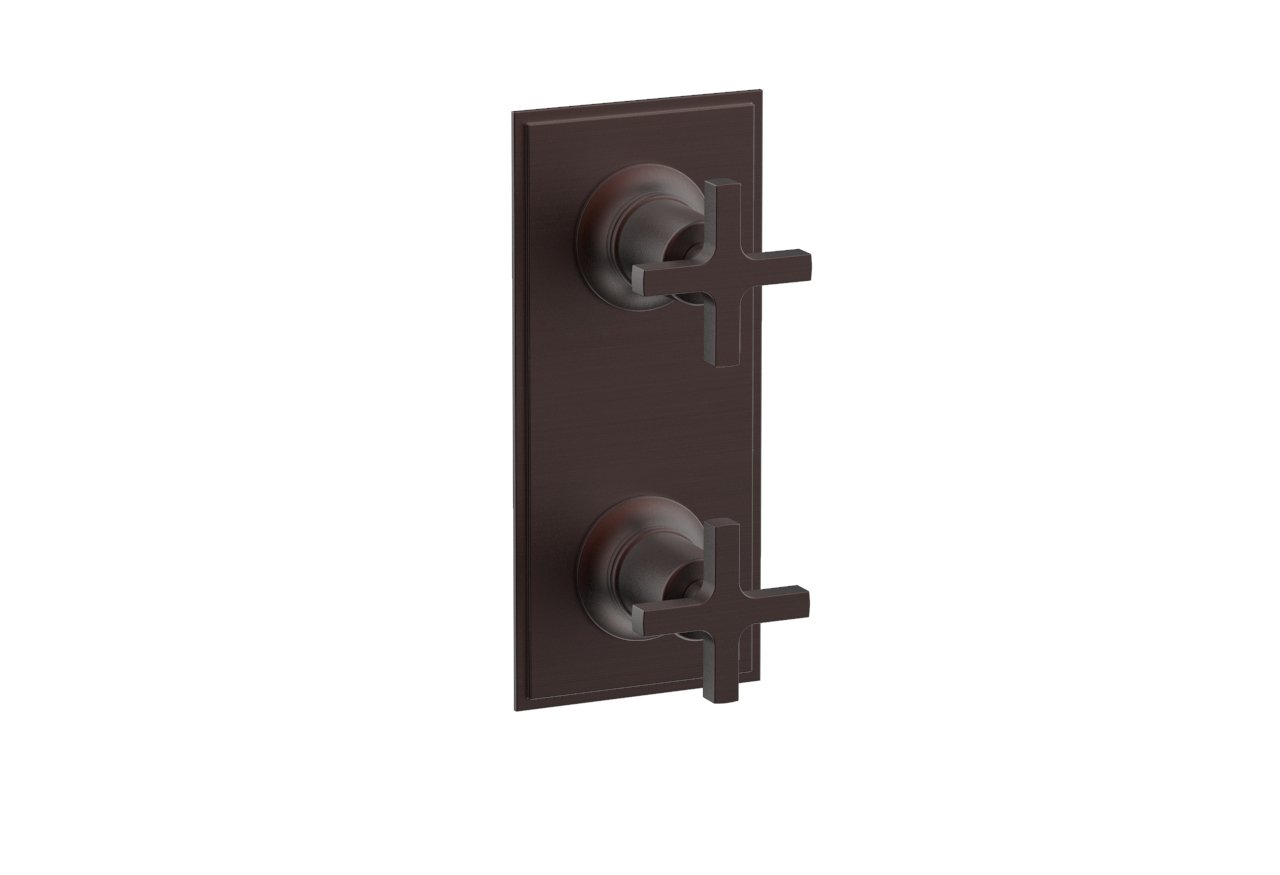 HEX MODERN Cross Handle Pair Trim Set for Thermostatic Control with Volume Control or Diverter 4-105