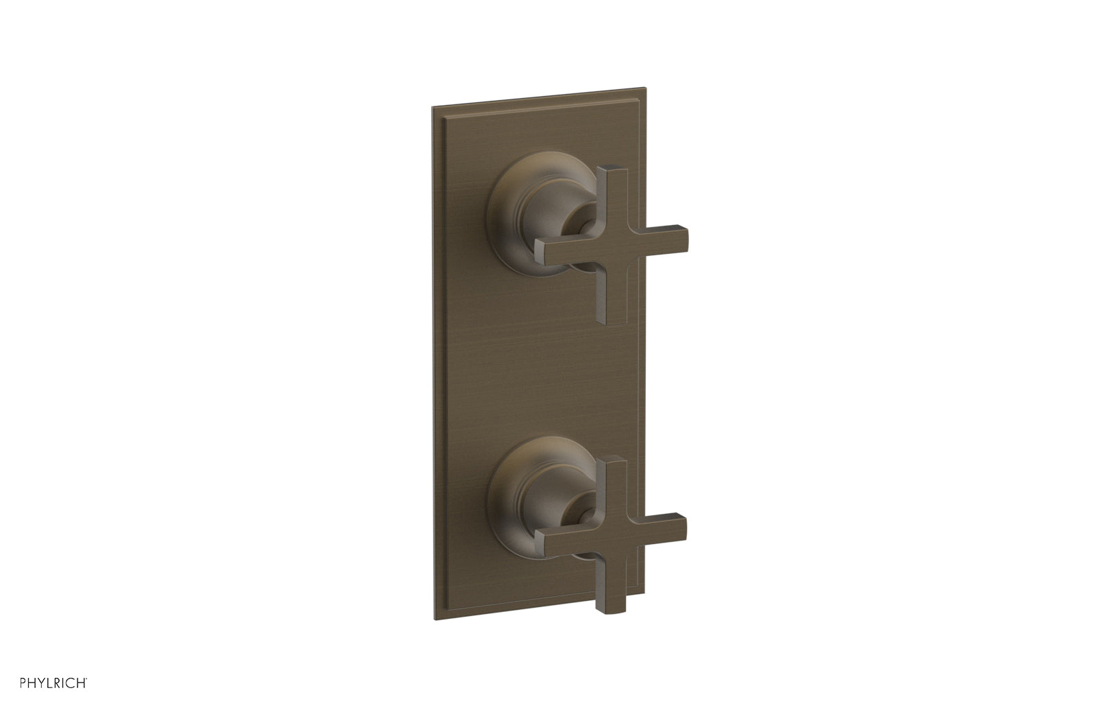 HEX MODERN Cross Handle Pair Trim Set for Thermostatic Control with Volume Control or Diverter 4-105