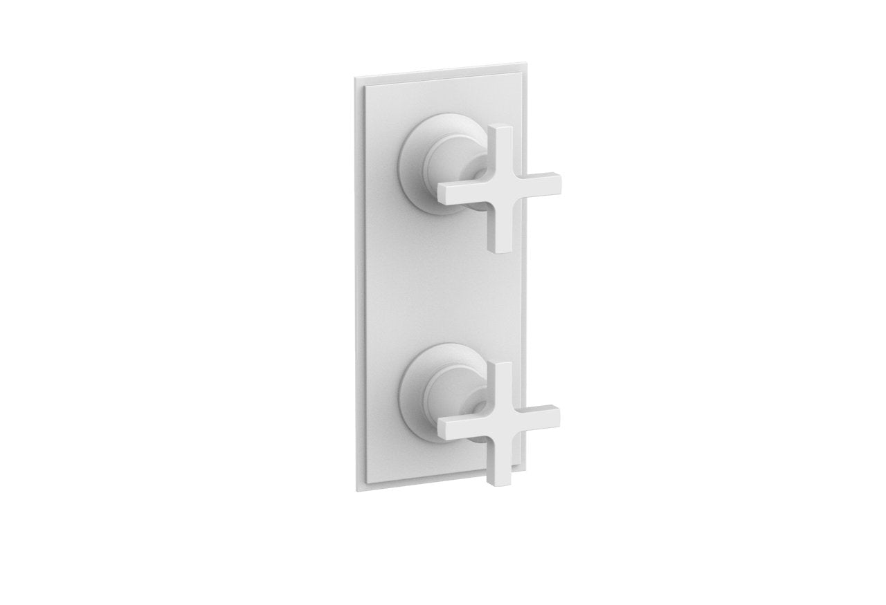 HEX MODERN Cross Handle Pair Trim Set for Thermostatic Control with Volume Control or Diverter 4-105