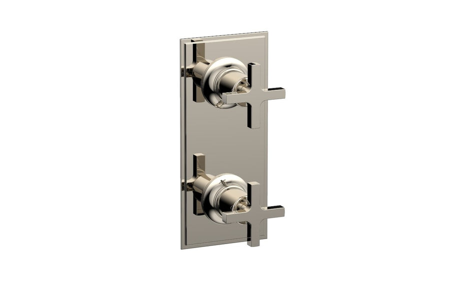 HEX MODERN Cross Handle Pair Trim Set for Thermostatic Control with Volume Control or Diverter 4-105
