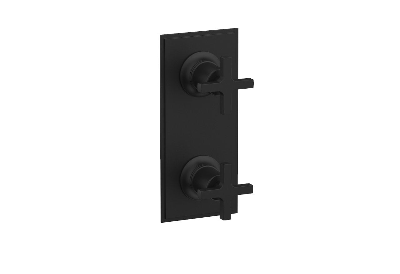 HEX MODERN Cross Handle Pair Trim Set for Thermostatic Control with Volume Control or Diverter 4-105