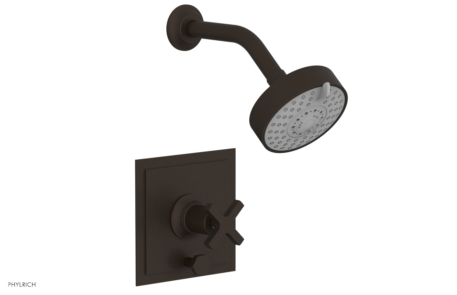 HEX MODERN Pressure Balance Shower and Diverter Set - Cross Handle (Less Spout) 4-153