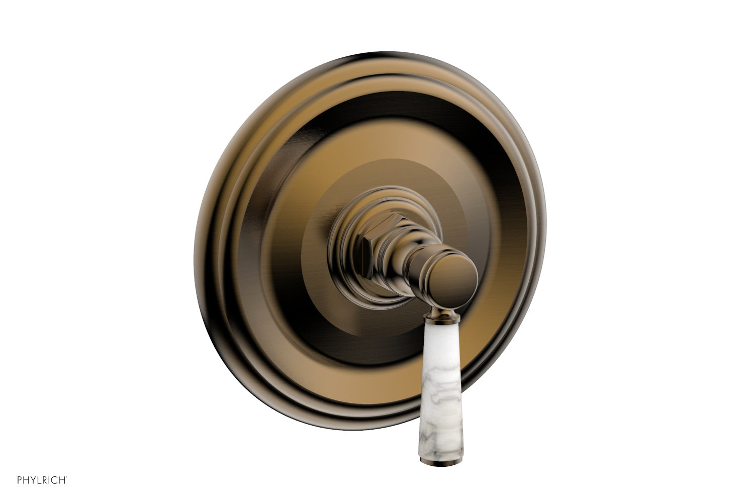 HEX TRADITIONAL Shower Trim with Marble Lever Handle 4-156