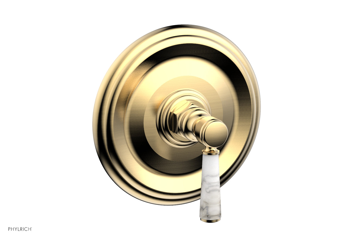 HEX TRADITIONAL Shower Trim with Marble Lever Handle 4-156