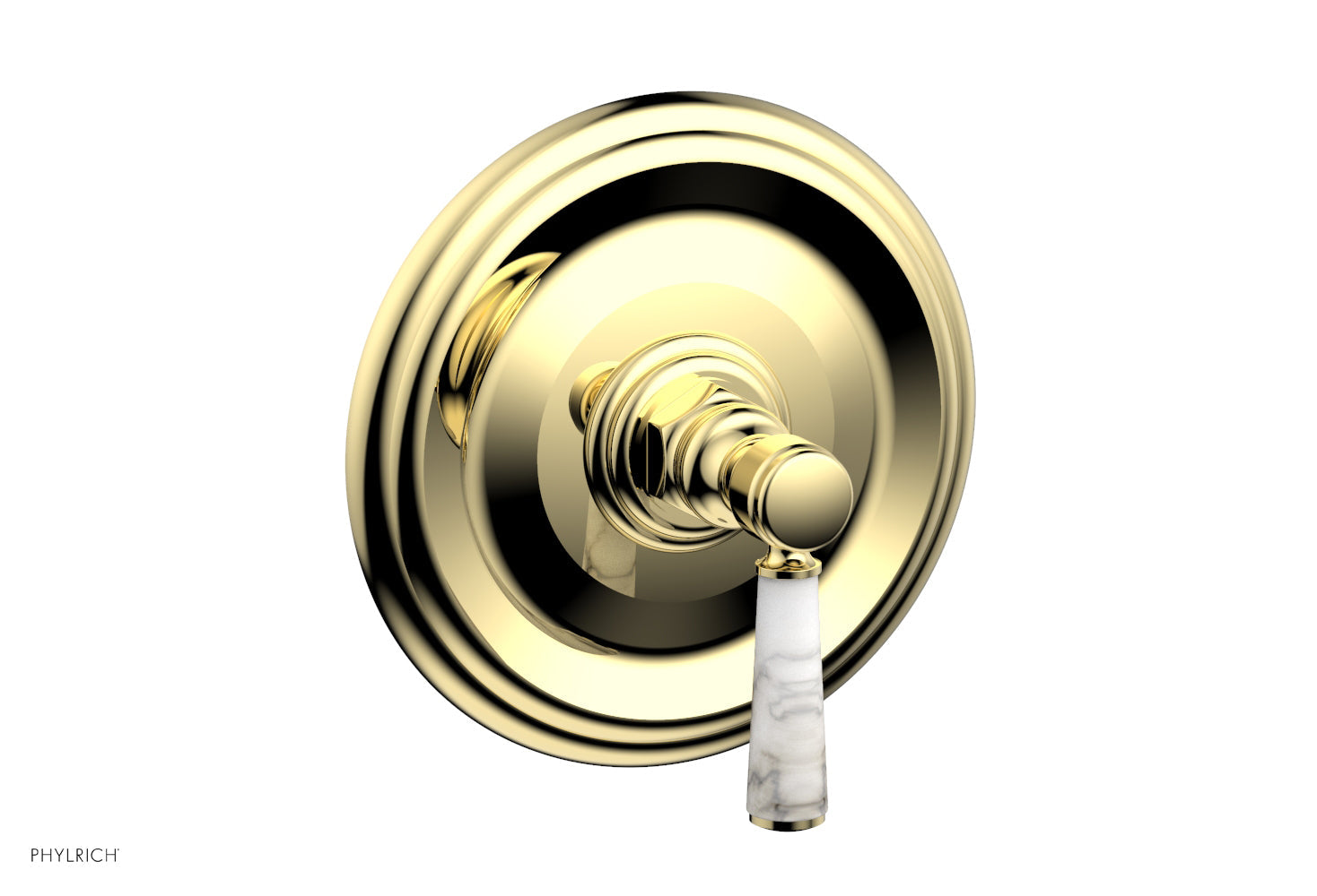 HEX TRADITIONAL Shower Trim with Marble Lever Handle 4-156