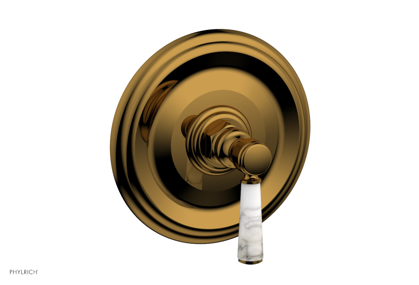 HEX TRADITIONAL Shower Trim with Marble Lever Handle 4-156