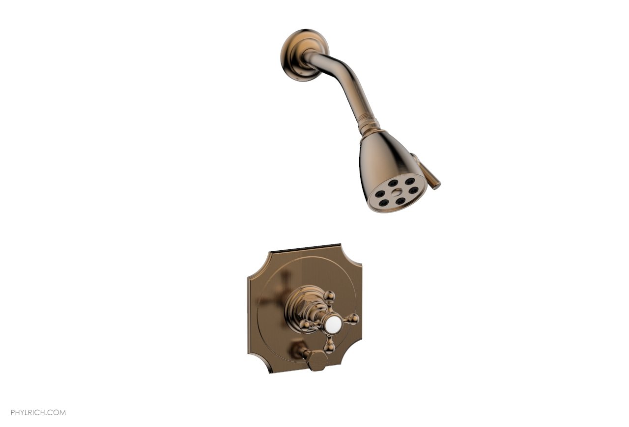 HENRI Pressure Balance Shower and Diverter Set - Cross Handle (Less Spout) 4-161