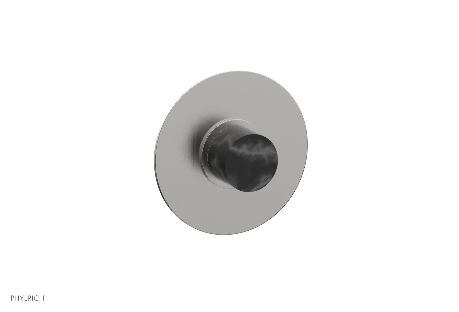 BASIC II 1/2" Mini Thermostatic Round Shower Trim Black Marble Handle 4-174