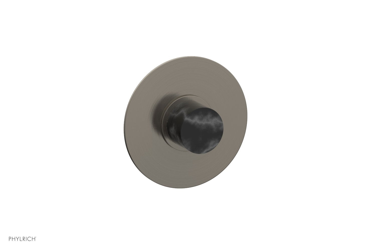 BASIC II 1/2" Mini Thermostatic Round Shower Trim Black Marble Handle 4-174