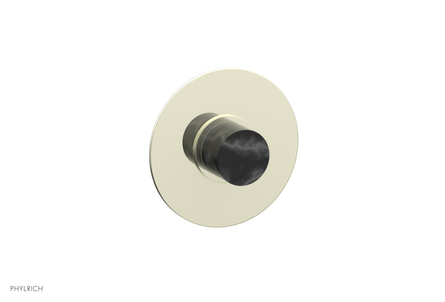 BASIC II 1/2" Mini Thermostatic Round Shower Trim Black Marble Handle 4-174