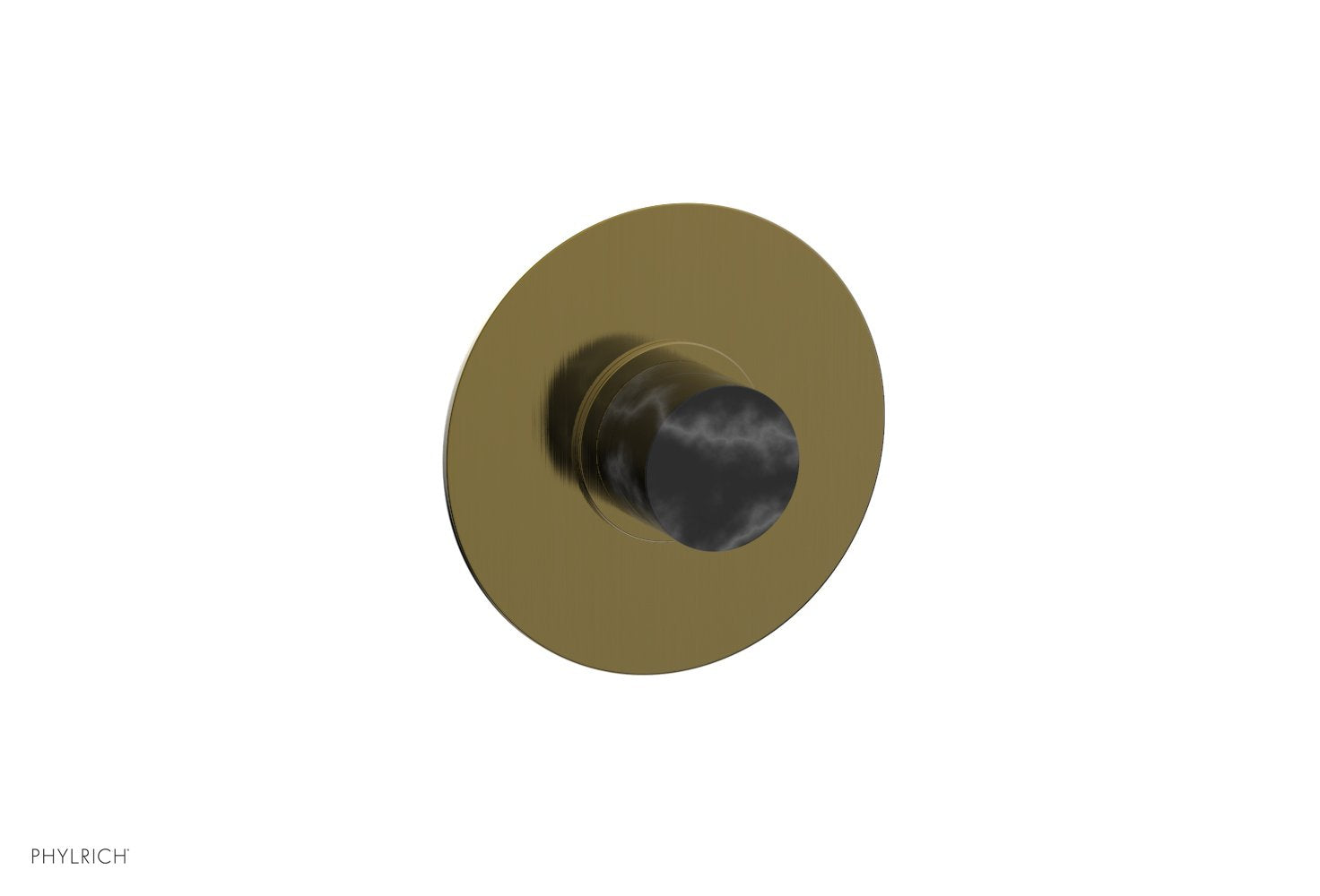 BASIC II 1/2" Mini Thermostatic Round Shower Trim Black Marble Handle 4-174