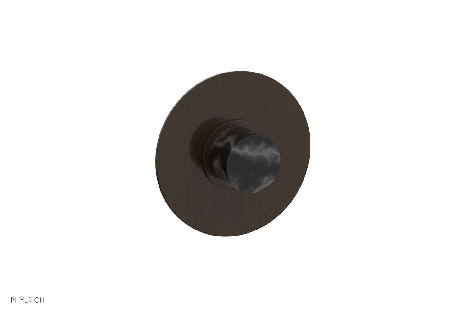 BASIC II 1/2" Mini Thermostatic Round Shower Trim Black Marble Handle 4-174
