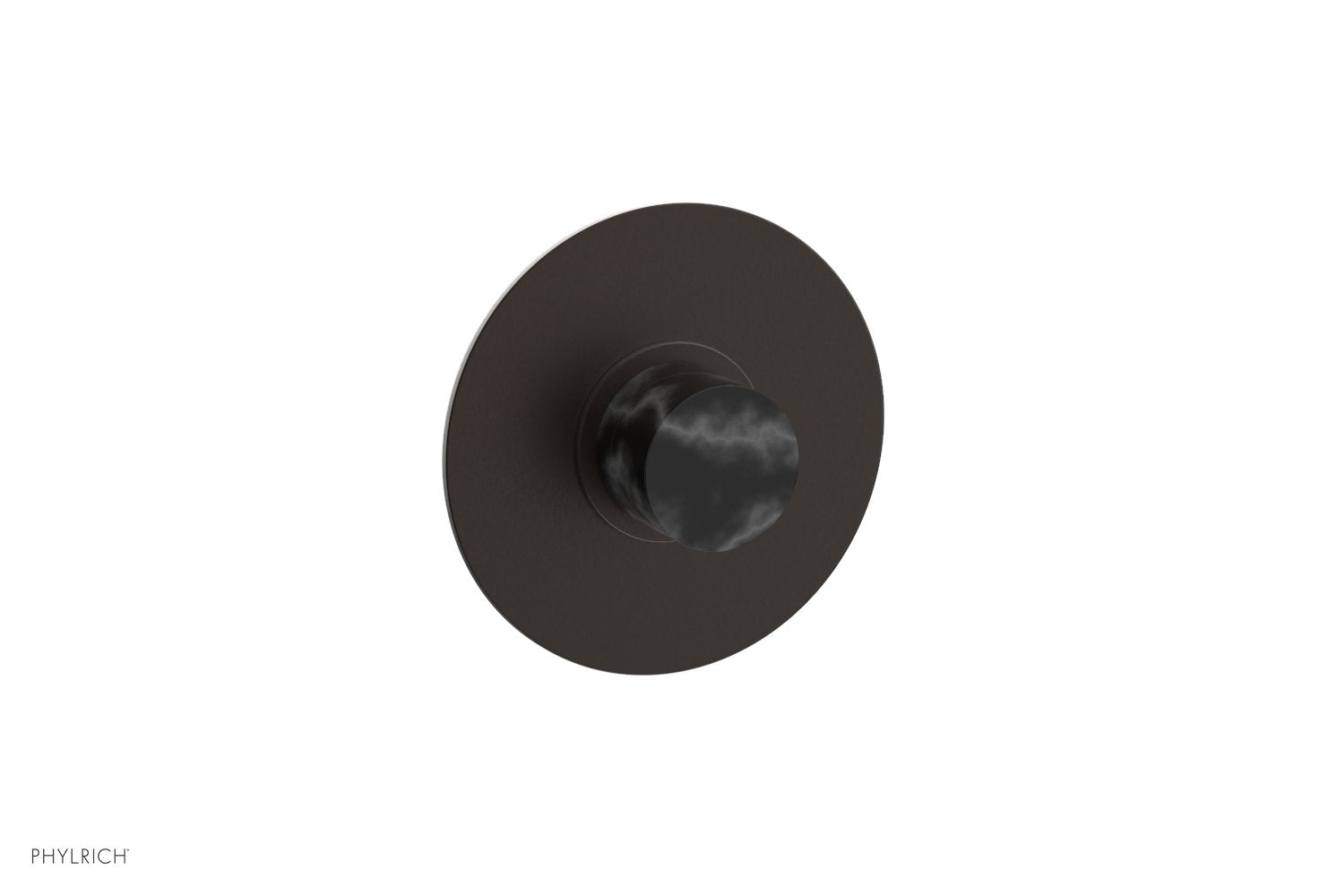 BASIC II 1/2" Mini Thermostatic Round Shower Trim Black Marble Handle 4-174