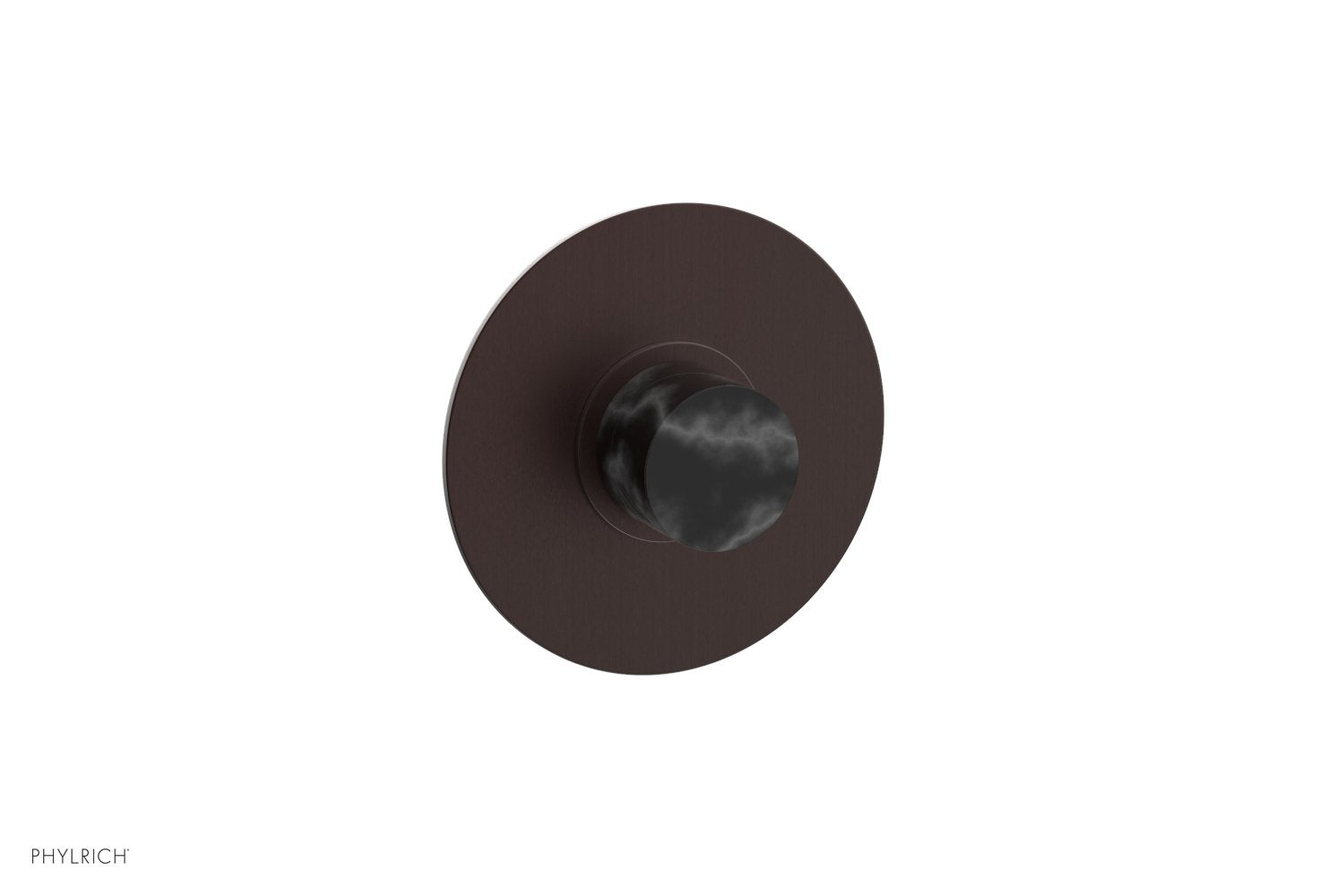BASIC II 1/2" Mini Thermostatic Round Shower Trim Black Marble Handle 4-174