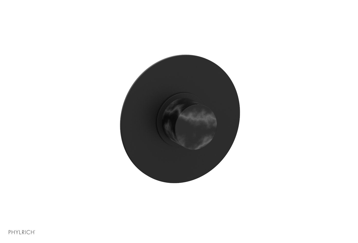BASIC II 1/2" Mini Thermostatic Round Shower Trim Black Marble Handle 4-174