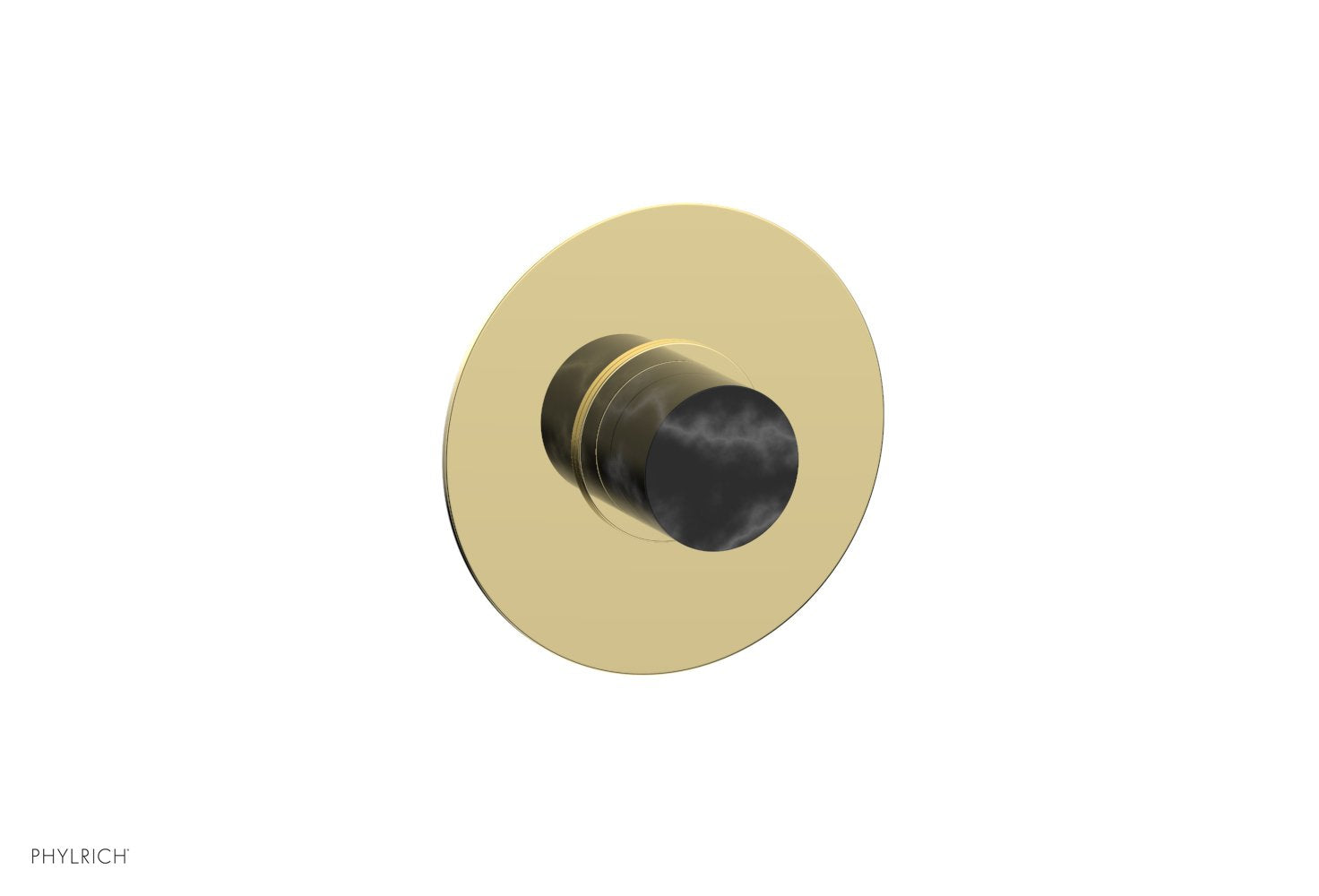 BASIC II 1/2" Mini Thermostatic Round Shower Trim Black Marble Handle 4-174