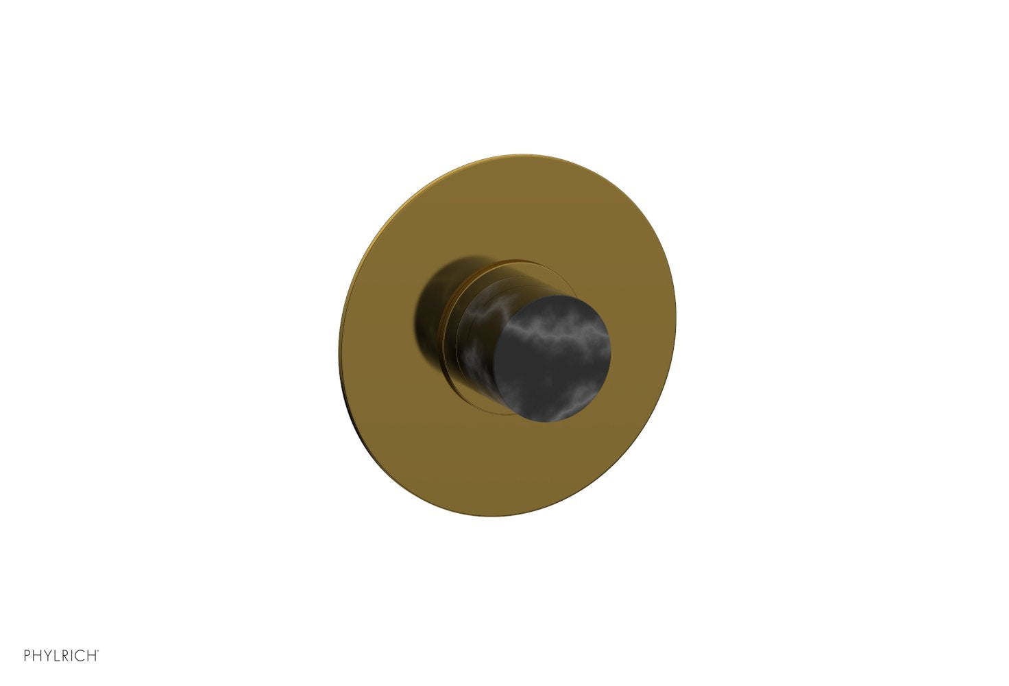 BASIC II 1/2" Mini Thermostatic Round Shower Trim Black Marble Handle 4-174