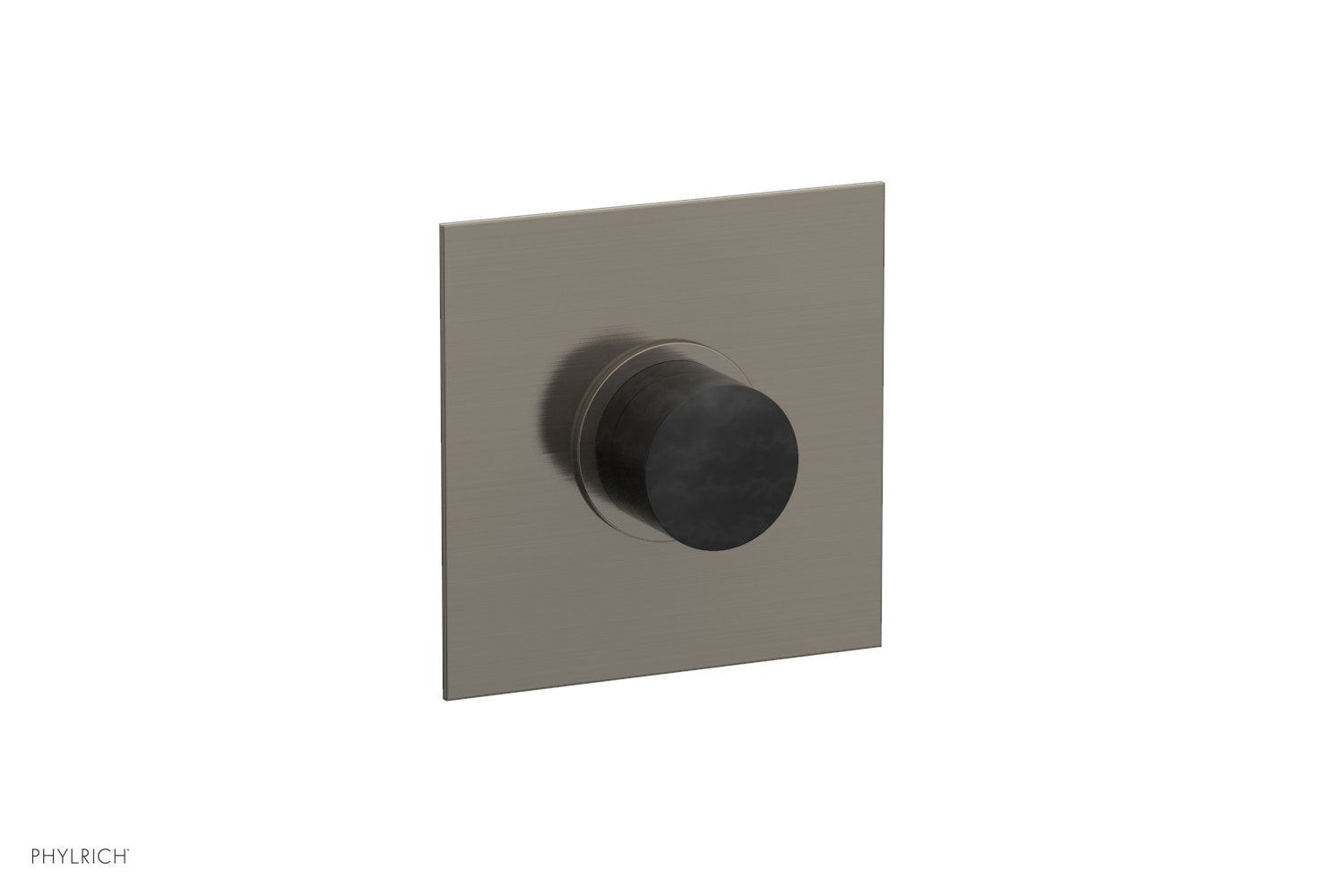 BASIC II 1/2" Mini Thermostatic Square Shower Trim Black Marble Handle 4-178