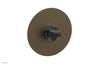 BASIC II 3/4" Thermostatic Round Shower Trim Plate, Black Marble Handle 4-182