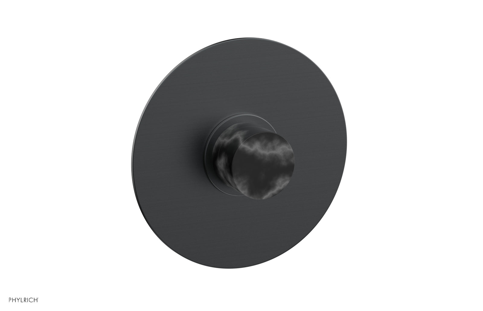 BASIC II 1/2" Mini Thermostatic Round Shower Trim Black Marble Handle 4-174