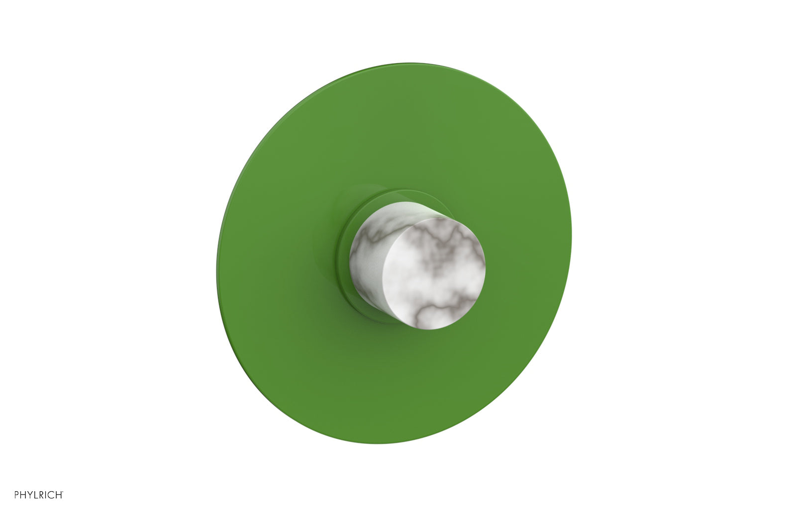 BASIC II 3/4" Shower Trim Plate, White Marble Handle 4-182