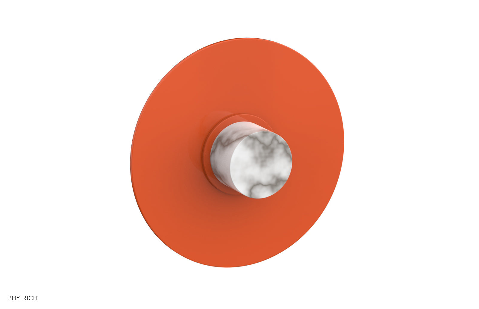 BASIC II 3/4" Shower Trim Plate, White Marble Handle 4-182