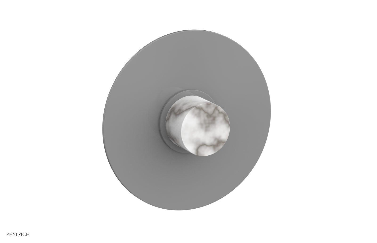 BASIC II 3/4" Shower Trim Plate, White Marble Handle 4-182