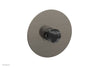 BASIC II Pressure Balance Round Shower Plate & Handle Trim, Black Marble Handle 4-182