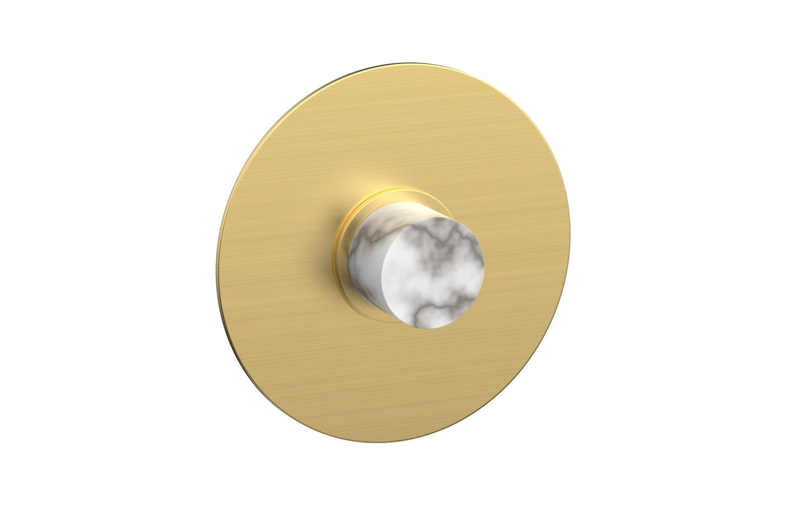 BASIC II 3/4" Shower Trim Plate, White Marble Handle 4-182