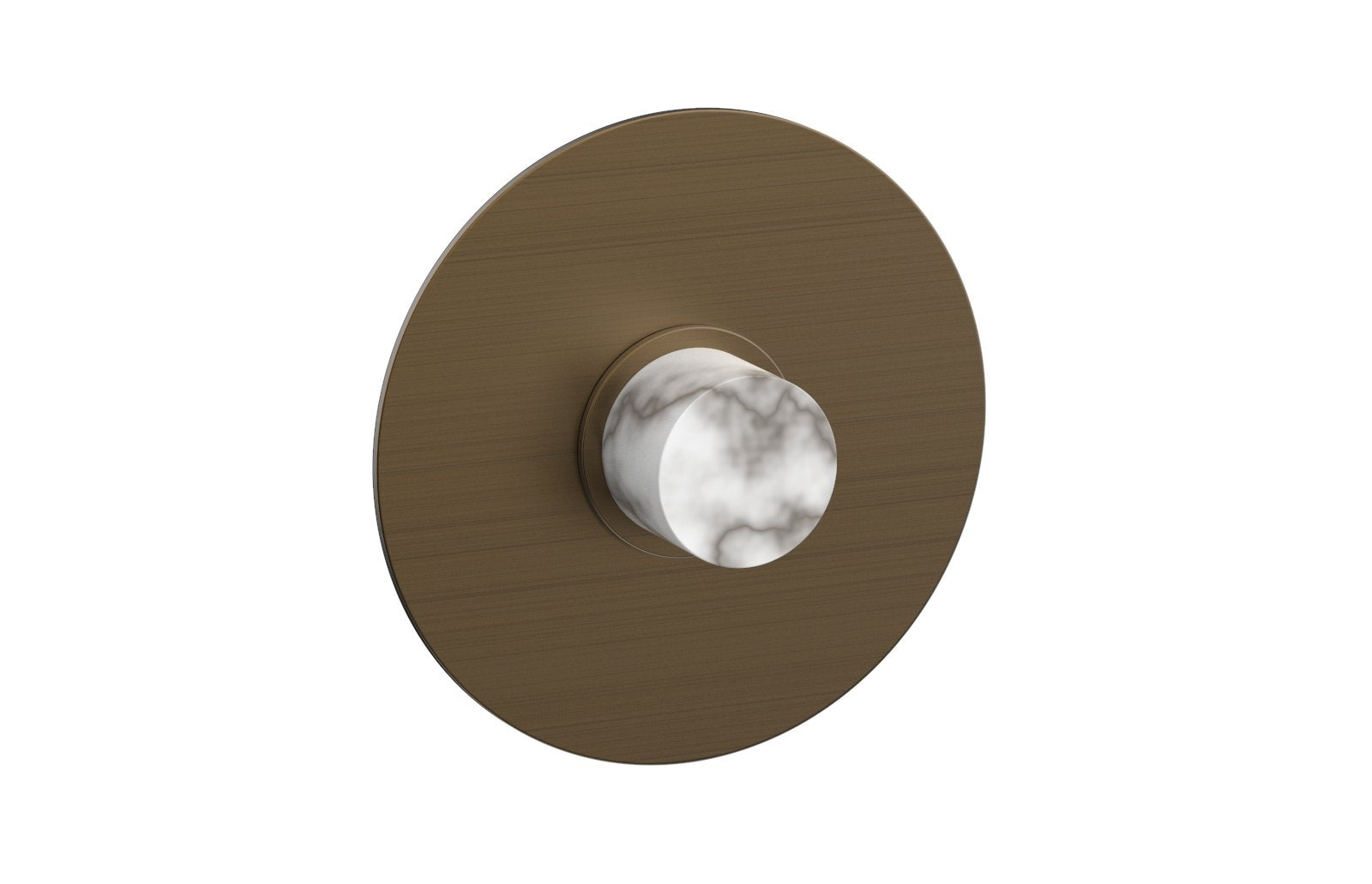 BASIC II 3/4" Shower Trim Plate, White Marble Handle 4-182