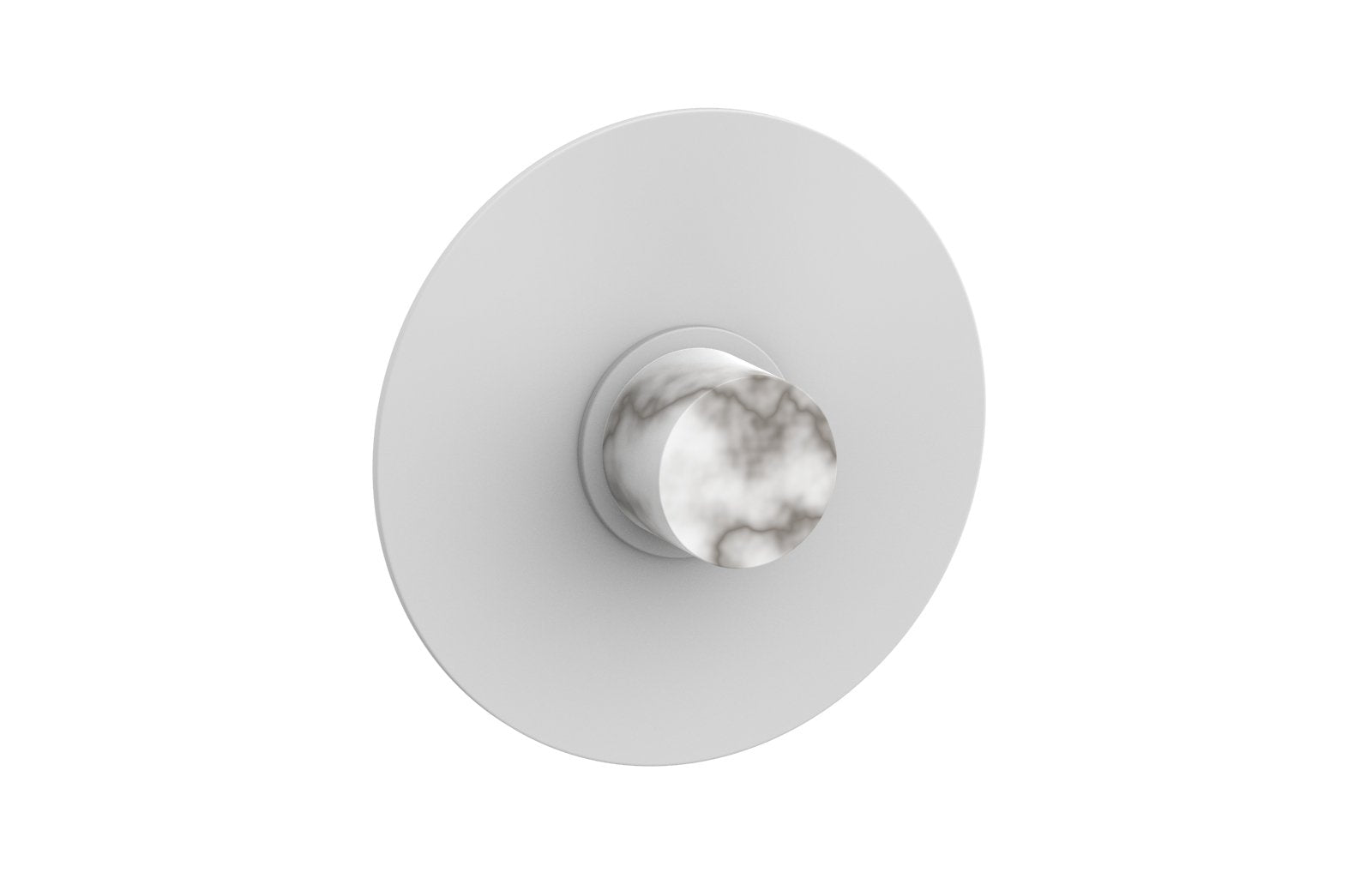 BASIC II Pressure Balance Round Shower Plate & Handle Trim, White Marble Handle 4-182