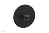 BASIC II Pressure Balance Round Shower Plate & Handle Trim, Black Marble Handle 4-182