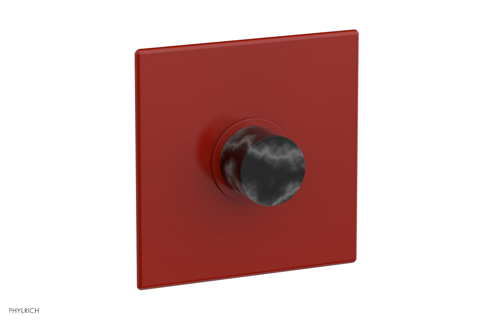 BASIC II Pressure Balance Square Shower Plate & Black Marble Handle Trim 4-186