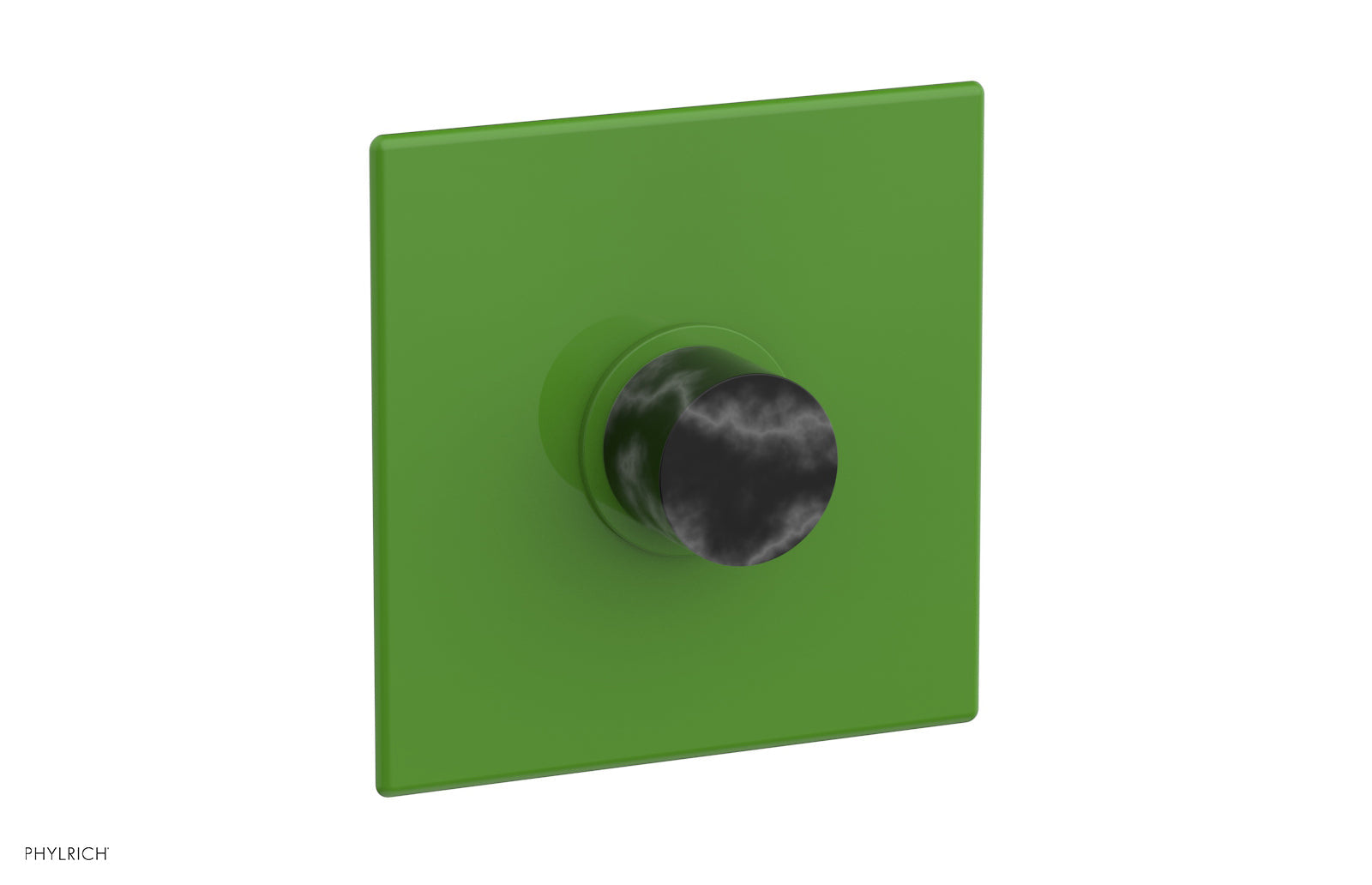 BASIC II Pressure Balance Square Shower Plate & Black Marble Handle Trim 4-186