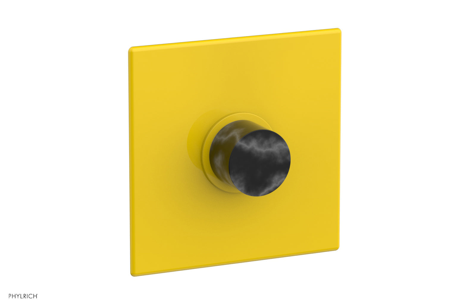 BASIC II Pressure Balance Square Shower Plate & Black Marble Handle Trim 4-186