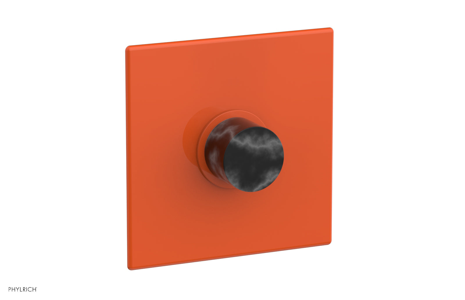 BASIC II Pressure Balance Square Shower Plate & Black Marble Handle Trim 4-186