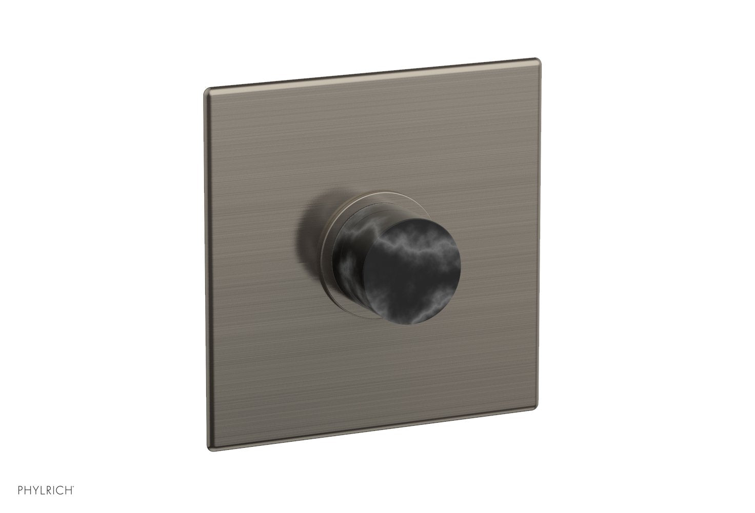 BASIC II Pressure Balance Square Shower Plate & Black Marble Handle Trim 4-186