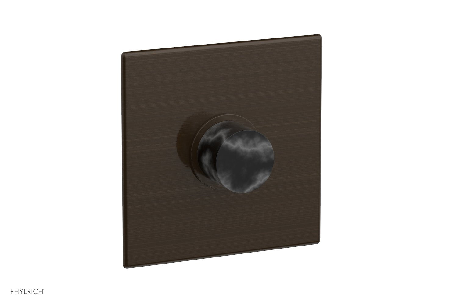 BASIC II Pressure Balance Square Shower Plate & Black Marble Handle Trim 4-186