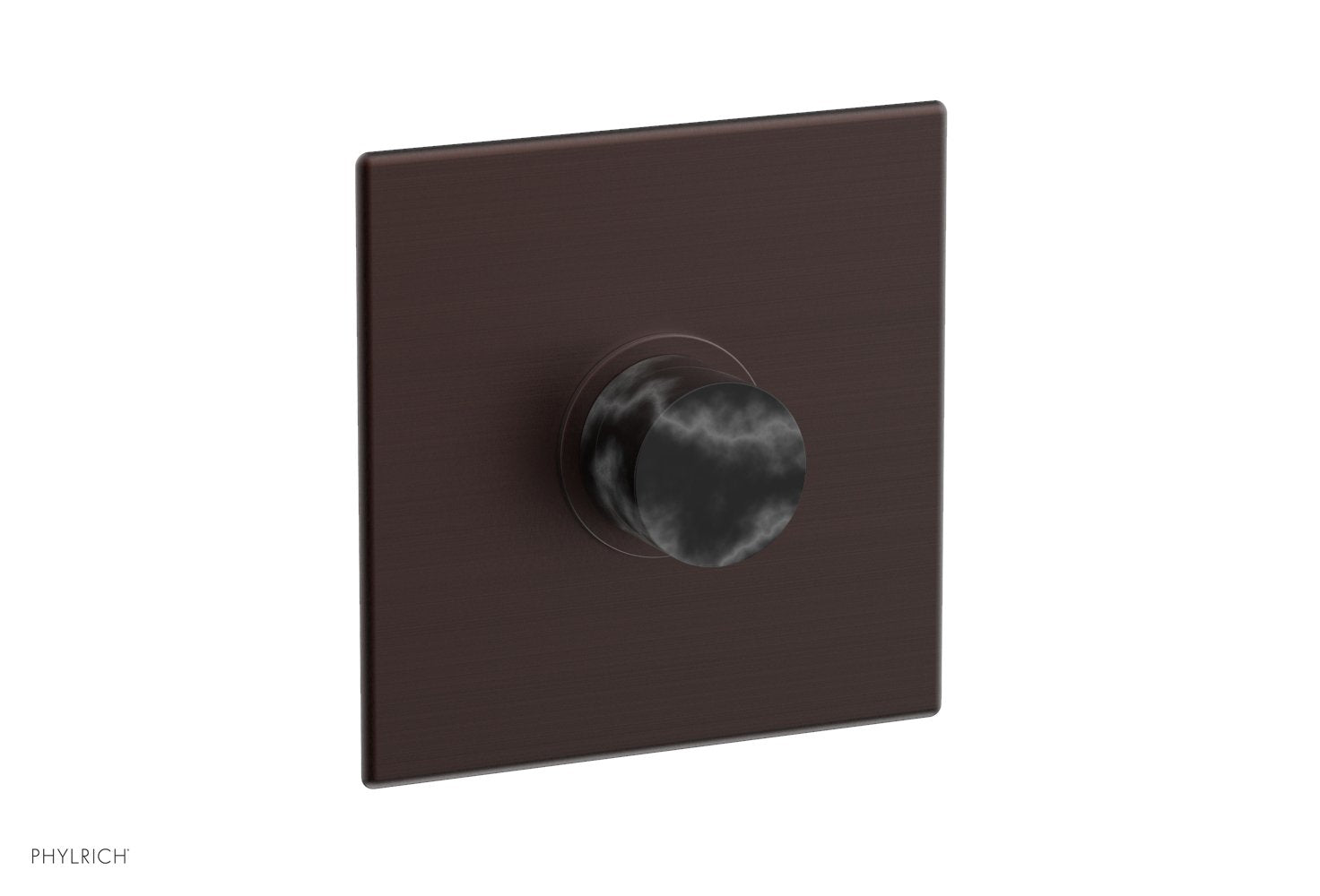 BASIC II Pressure Balance Square Shower Plate & Black Marble Handle Trim 4-186