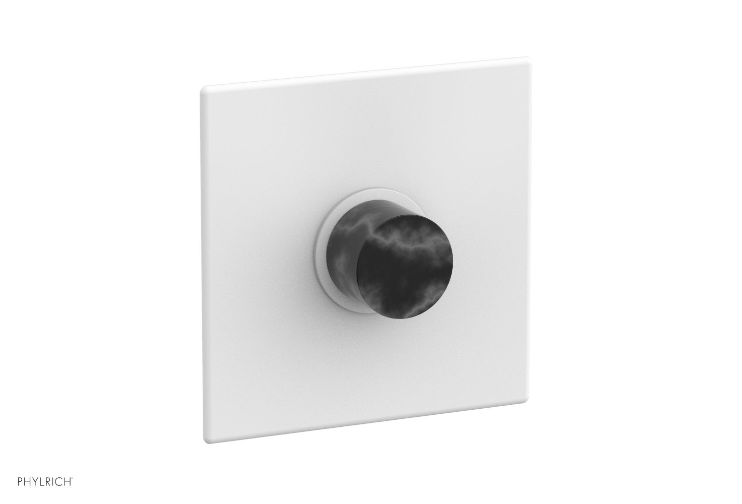 BASIC II Pressure Balance Square Shower Plate & Black Marble Handle Trim 4-186