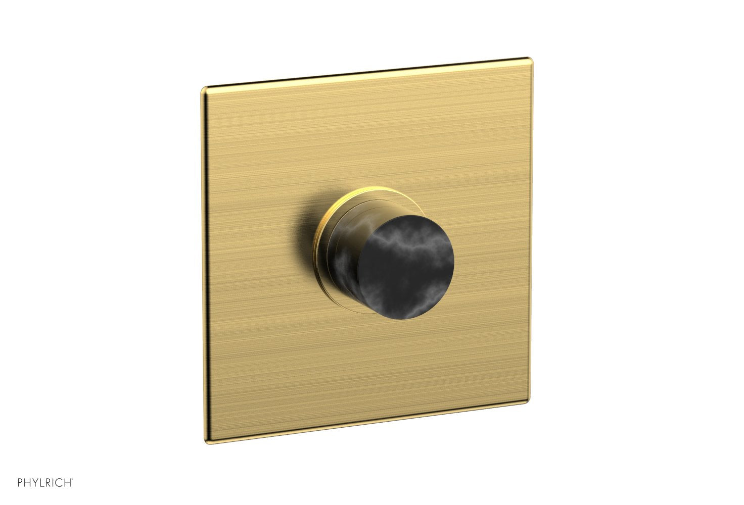 BASIC II Pressure Balance Square Shower Plate & Black Marble Handle Trim 4-186