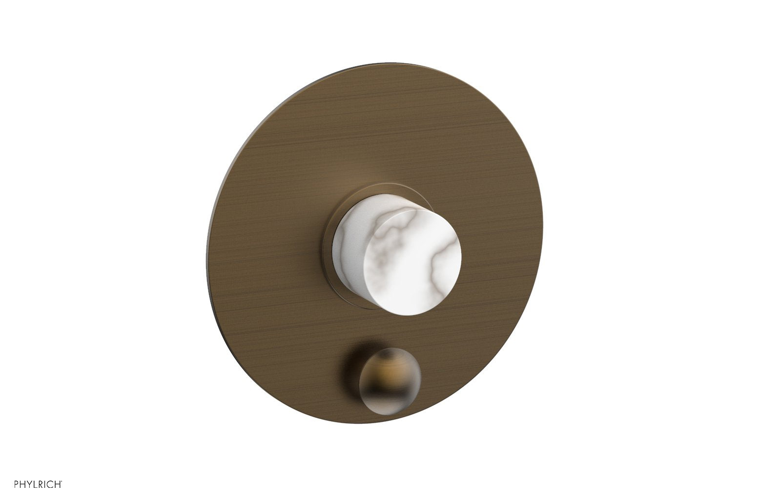 BASIC II Pressure Balance Shower Plate with Diverter and Handle Trim Set - White Marble 4-198