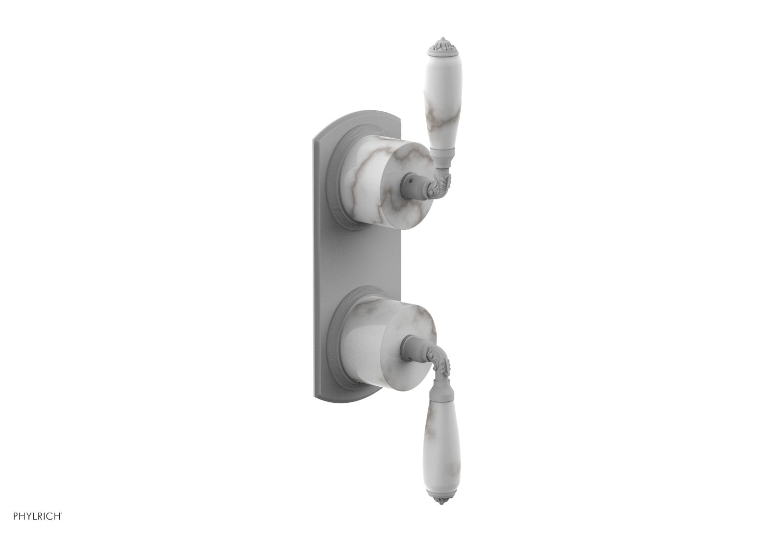 VALENCIA - Thermostatic Valve with Volume Control or Diverter, White Marble Lever Handles 4-453B