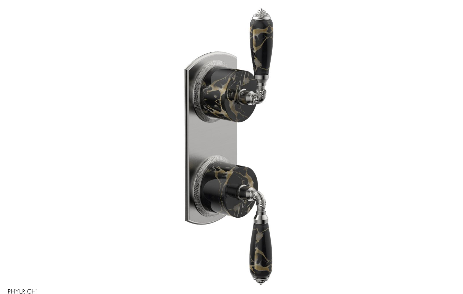 VALENCIA - Thermostatic Valve with Volume Control or Diverter, Black Marble Lever Handles 4-453C